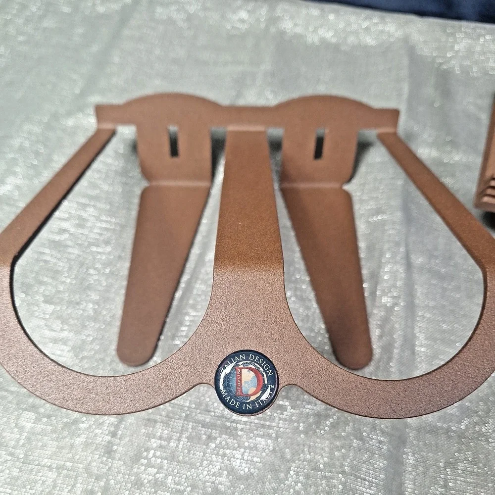 Lot of 5 Di Prima Italy 2-Bottle Corten/Farmhouse Brown Metal Table Wine Racks